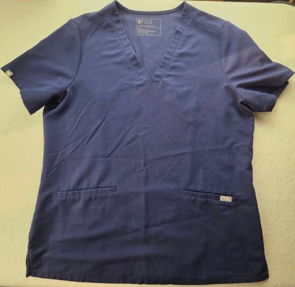 Figs Technical Collection Blue Scrub Top Size Large